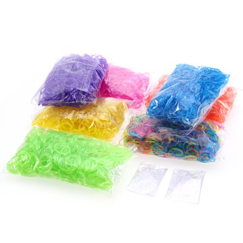 DIY Silicone Rubber Bands Bracelets for Kids 600pcs Bands 24 Sclips