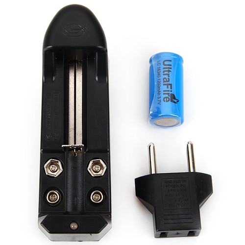 16340 Li-ion Battery 1200mAh 3.7V Rechargeable For Flashlight Torch with Charger
