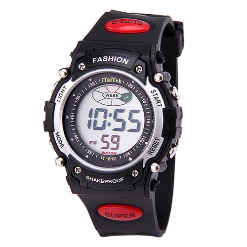 iTaiTek 812 Round Digital Sports Watch with Plastic Strap