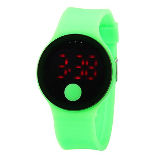 Unisex Rubber Band LED Digital Wrist Watch with Touch Button
