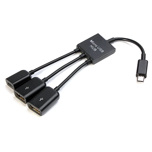 3(1*Micro USB,2*USB 2.0) in Micro OTG Hub Host Adapter Cable