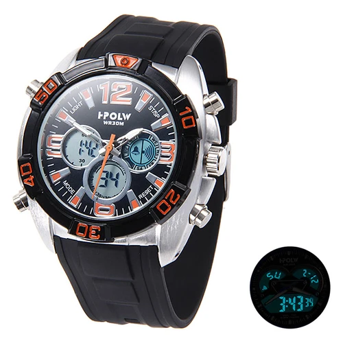 Hpolw 606 Men s LED Stainless Analog Digital Quartz Sport Watch