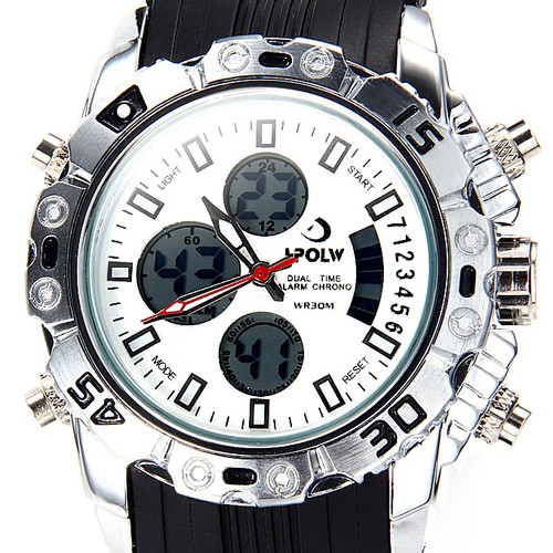 Hpolw 610 LED Analog-Digital Quartz Sport Wrist Watch for Man