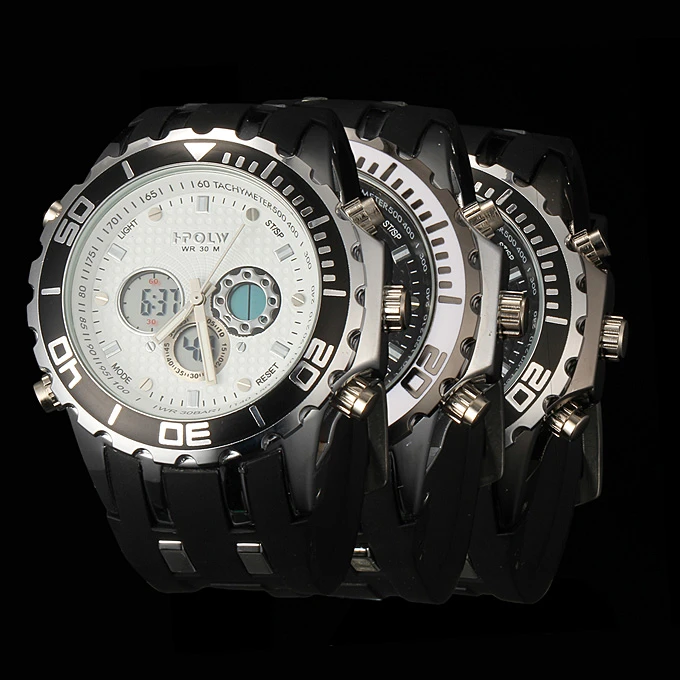 Hpolw FS 591 Men s LED Steel Analog Digital Quartz Sport Watch