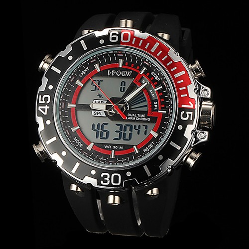 Hpolw FS 601 Men s LED Stainless Steel Analog Digital Sport Watch