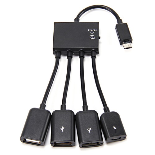 4 in 1 Micro USB OTG Hub Charge Cable with Charging Function