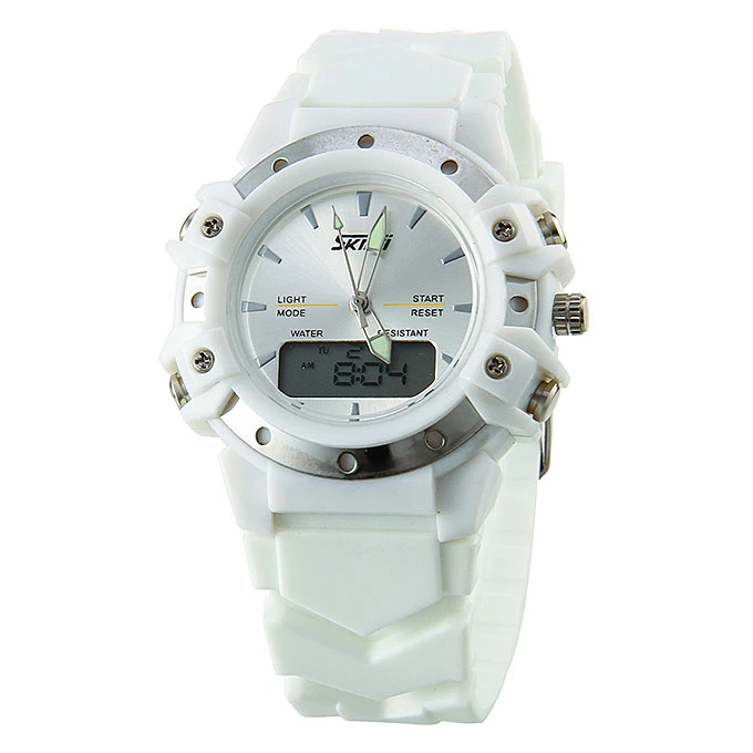 SKMEI 0821 Unisex LED PU Strap Analog Digital Quartz Sport Watch