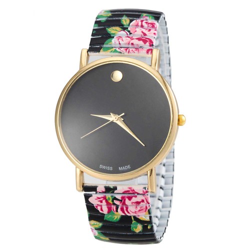 Women's Fashion Elastic Alloy Band Simple Style Analog Quartz Watch
