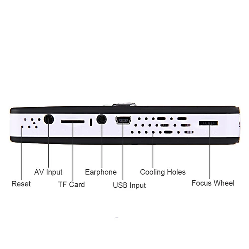 MP-60A 100 Lumens Batterie DLP LED Projecteur 2600mAh avec HDMI / AV / VGA  / TF