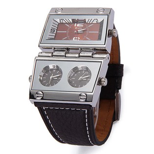 Oulm9525 Fashion Rectangular Dial Display Quartz Wrist Watch with ...