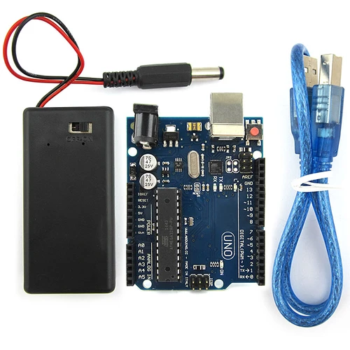 Portable UNO R3 ATmega328P Development Board with USB Cable + 9V Battery  Case for Arduino DIY Projects