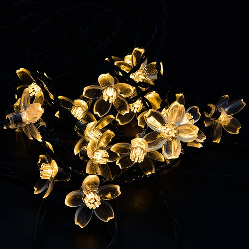4 8m 20 Led Sakura Lights Solar Outdoor Fairy Flower String Outdoor Fairy Flower String Lights