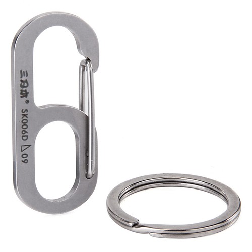 Sanrenmu SK006D Lucky Number 6 Carabiner with Key Ring