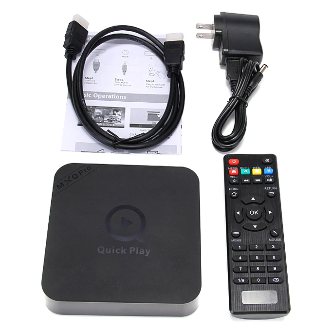 MXQ Pro Quick Play Amlogic S905 TV BOX 1G/8G WIFI 1000M Bluetooth 4.0