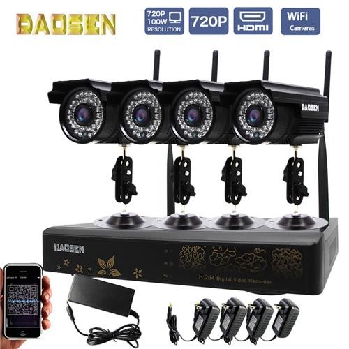 IPC-W4720 NVR WiFi Wireless IP Camera Suite Black