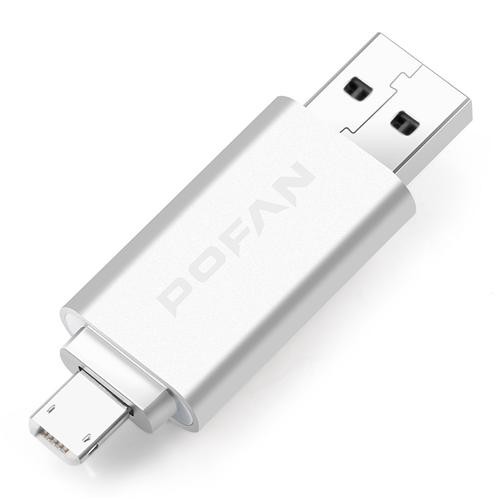 POFAN Clé USB mobile 3-en-1 64 Go Lightning et USB 3.0 - Argent