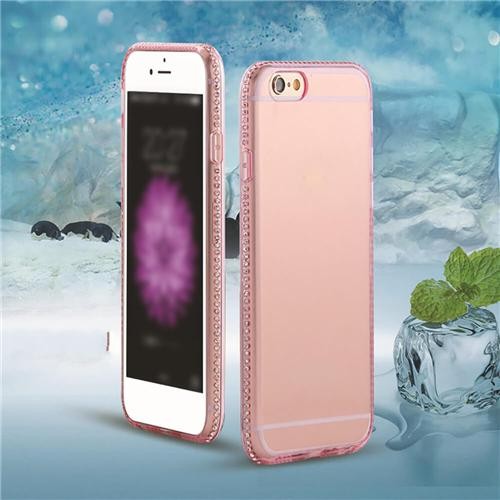 Tpu Soft Case Flash Rhinestone Edge Phone Protection Case Silicone Protective Cover For Iphone 7 Rose Gold