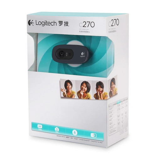  Logitech C270 Desktop or Laptop Webcam, HD 720p