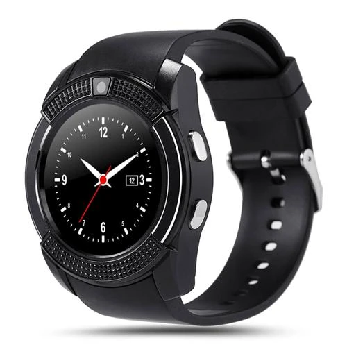 Reloj inteligente V8 negro