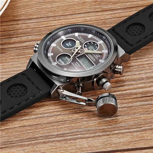 OHSEN AD1601 Men Digital Quartz Wrist Watch Black Dial