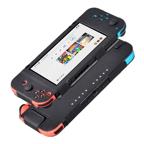 PU Leather Case Cover Litchi Pattern for Nintendo Switch Black