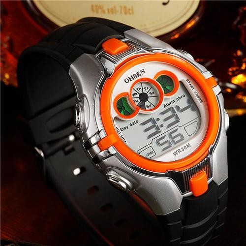 Ohsen 0739 LED Digital Sport Watch -Orange