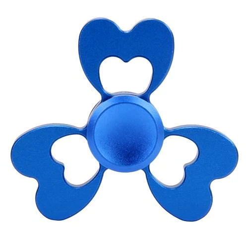 Fidget Hand Spinner Metal Loving Heart Blue