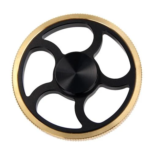 Fidget Hand Spinner Wheel en alliage d'aluminium noir et or