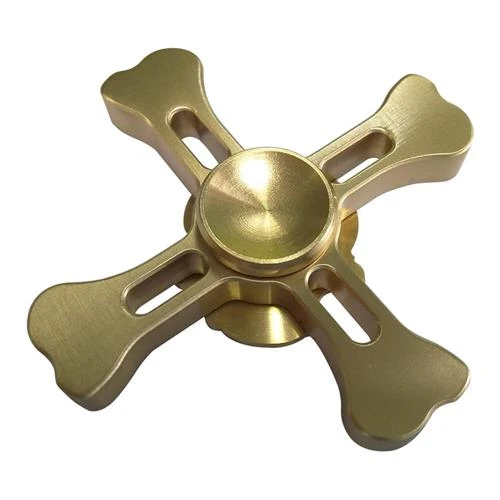 Fidget Hand Spinner Skull Brass Gold