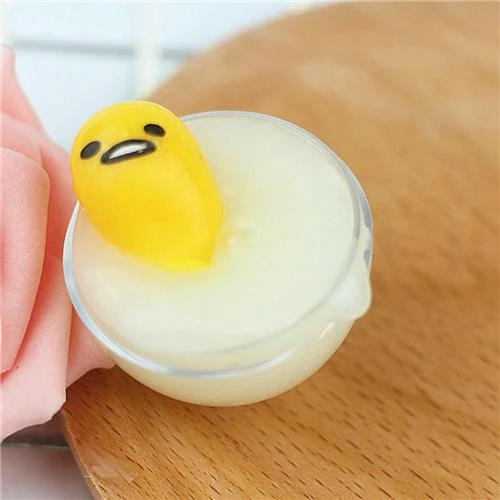 Squishy Lazy Egg Yolk Stress Reliever Toys Milky White