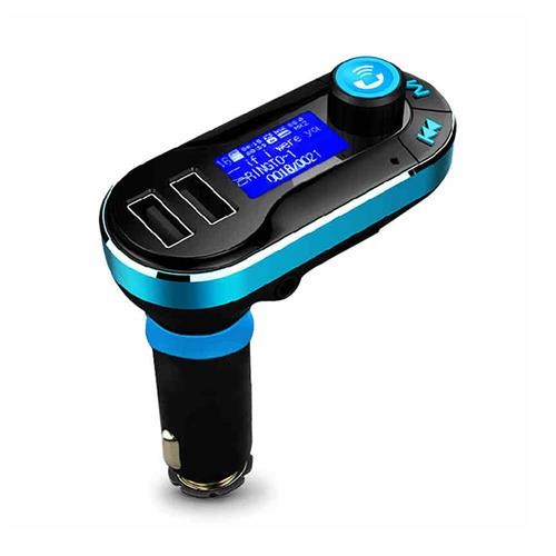 BT66 Wireless Bluetooth Car Kit USB Car Charger Blue