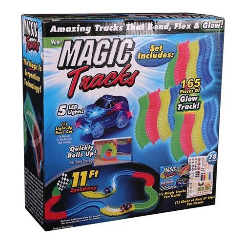 Magic Tracks Light Up Toy Car Race Track HZMENG Track Cars