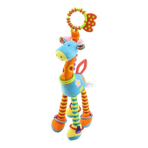 Giraffe Animal Handbells Rattles Handle Toys Blue