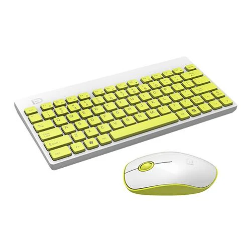 Fude 1500 mouse wireless e tastiera gialla