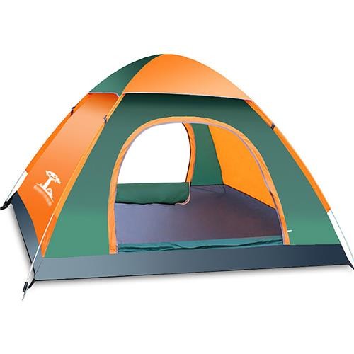 Easy and Quick Set Up Camping Tent for 3 to 4 Persons Orange+Green