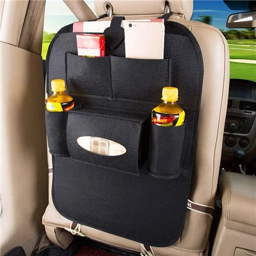 Car Seat Back Hanging Multi-function Car Storage Bag - Black