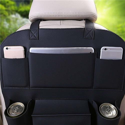 Car Back Seat Organizer – Hanging Storage Bag With Fasteners, Large Capacity | Felt Material, Multi-Pocket Design