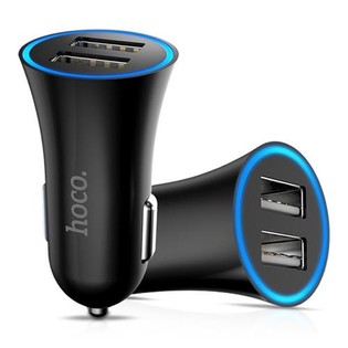 Hoco UC204 Dual USB Car Charger Black