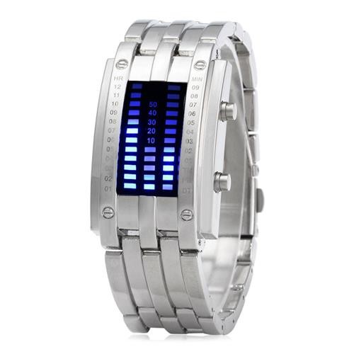 silver led watch