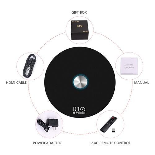 R-TV BOX R10 Android 7.1.2 RK3328 4K TV Box 2GB/16GB Black