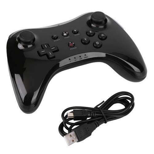 Wireless Bluetooth Controller Gamepad for Nintendo Wii U Pro Game Joystick,  Black