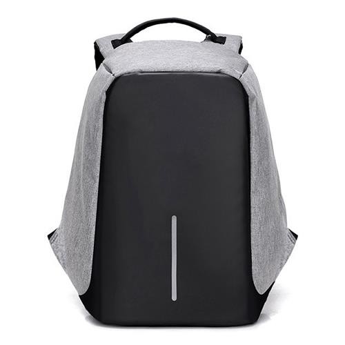 Anti theft Lightweight Backpack With USB Charging Port Waterproof Gray