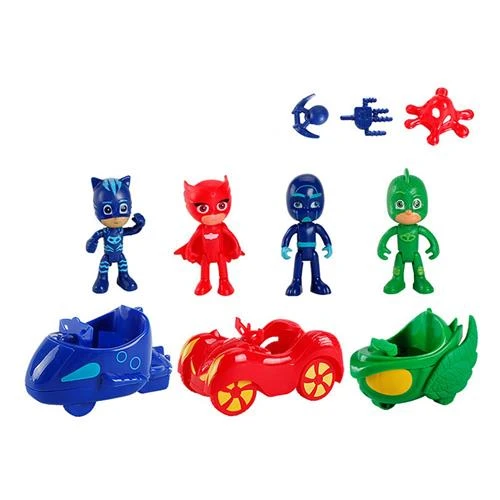 10PCS PJ Masks Action Figure Giocattoli con braccia e automobili