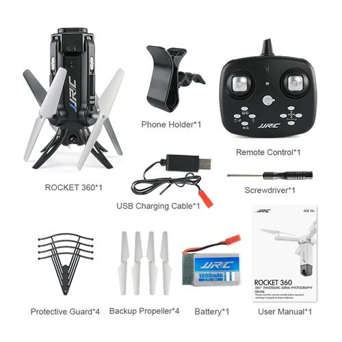 JJRC H51 Rocket 360 WIFI FPV Foldable Drone RTF Black