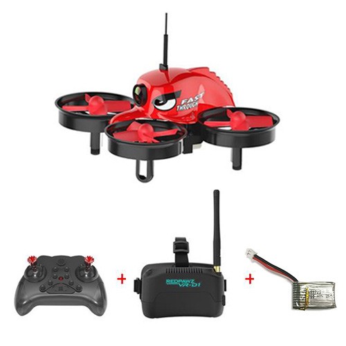 Redpawz R011 5.8G 40CH Micro FPV Racing Drone + 3 Inch VR-D1 Goggles + Extra 220mAh Li-po Battery - RTF