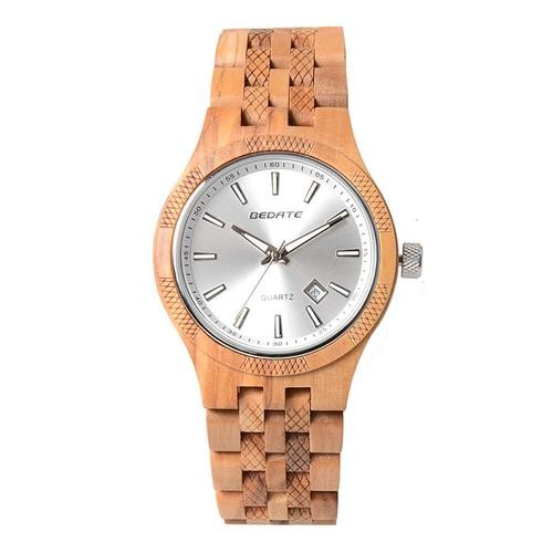 BEDATE 141A Men's Watch Natural Olive Wood