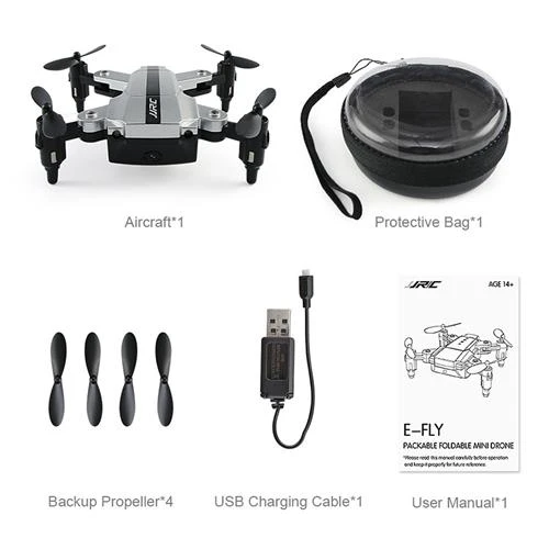 JJRC H54W E FLY WIFI FPV Foldable Drone BNF Silver