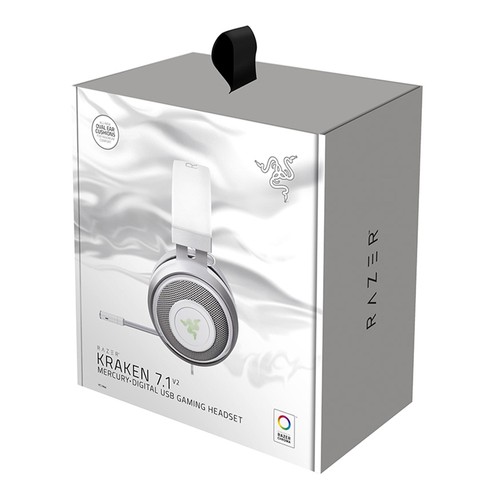 Razer Kraken Chroma V2 USB Gaming Headset Mercury White