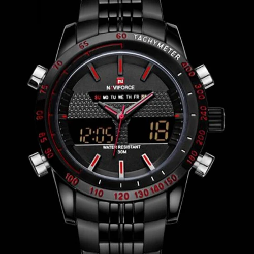 NAVIFORCE NF9024 Men Wrist Watch Black Red