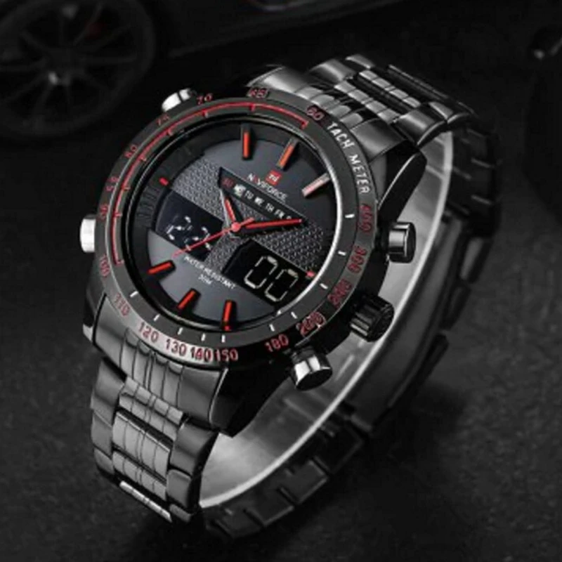 NAVIFORCE NF9024 Men Wrist Watch Black Red